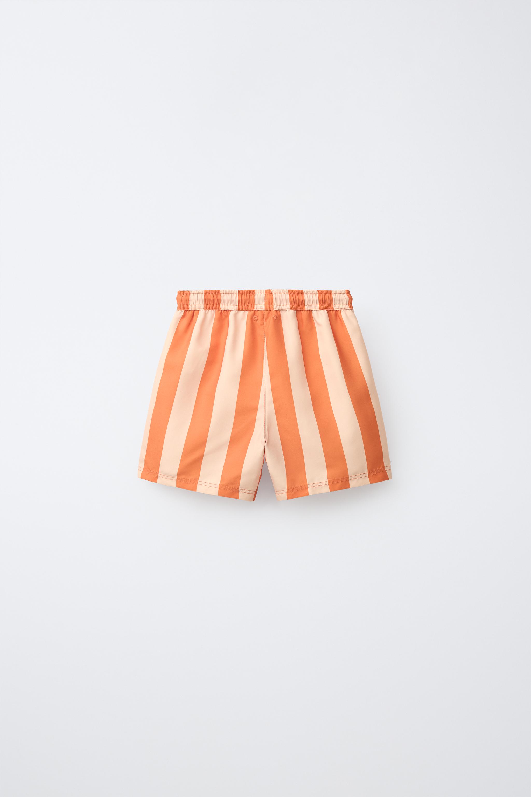 6-14 YEARS/ STRIPED SWIM SHORTS